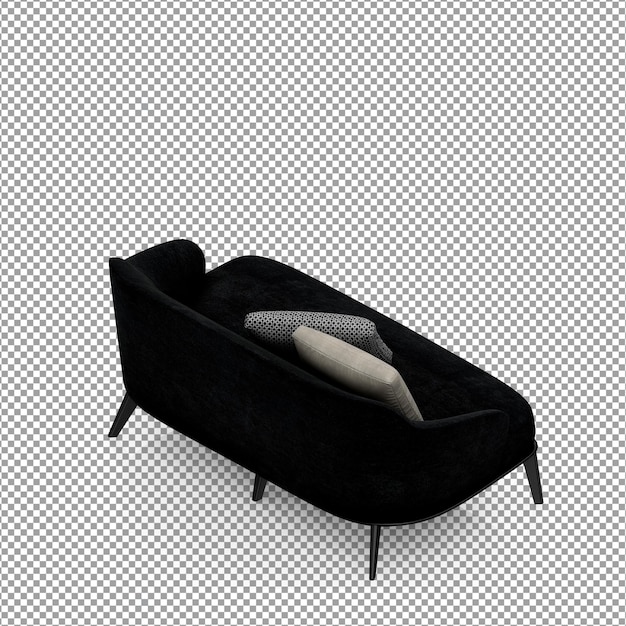 Sofa in 3D-rendering geïsoleerd