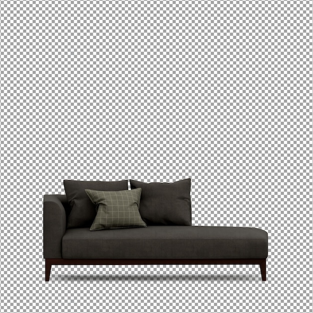 Sofa in 3D-rendering geïsoleerd