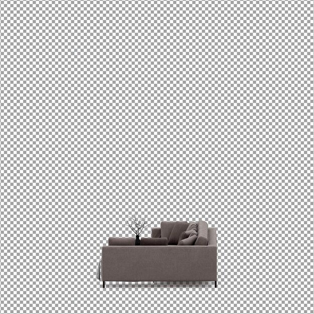 Sofa in 3D-rendering geïsoleerd
