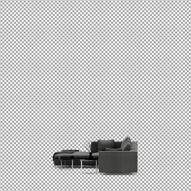 Sofa in 3D-rendering geïsoleerd
