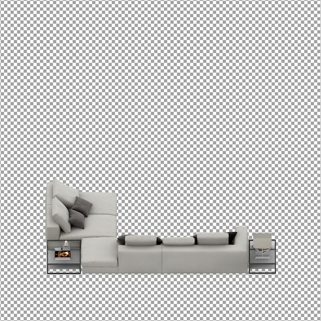 Sofa in 3D-rendering geïsoleerd