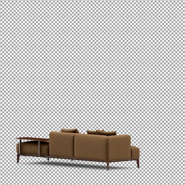 Sofa in 3D-rendering geïsoleerd
