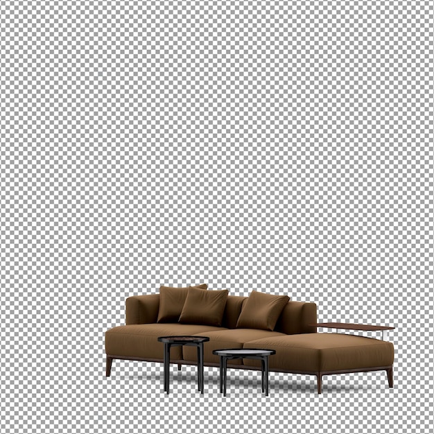 Sofa in 3d-rendering geïsoleerd