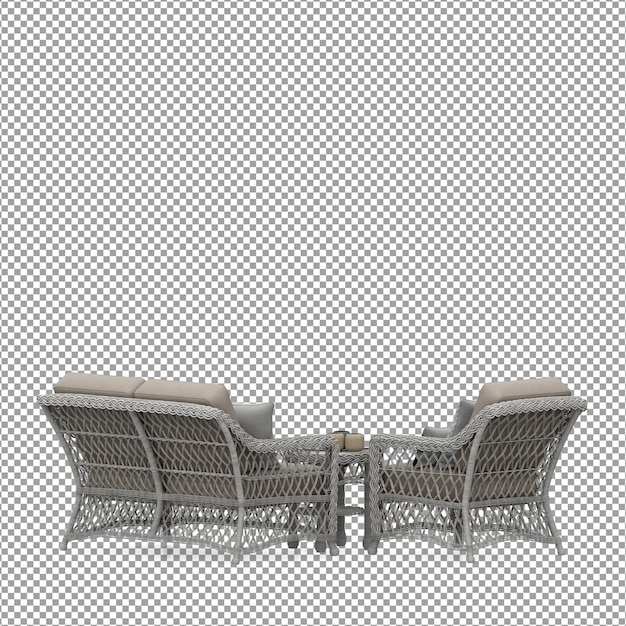 Sofa in 3D-rendering geïsoleerd