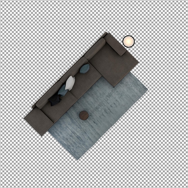 PSD 分離された3dレンダリングのソファ