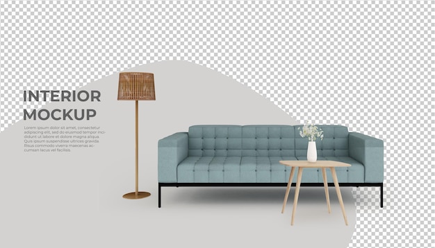 Sofa Interior decoration mockup rendering