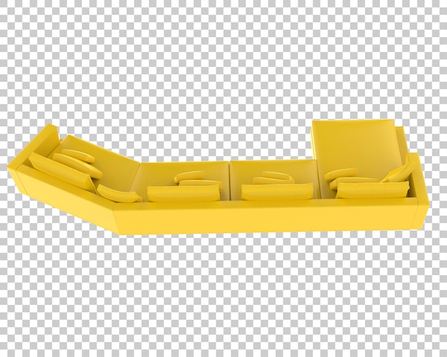 Sofa isolert på transparent bakgrunn, 3D-rendering illustrasjon
