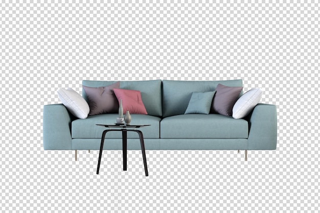 PSD sofa mockup 3d rendering