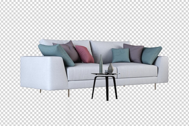 PSD sofa mockup 3d rendering