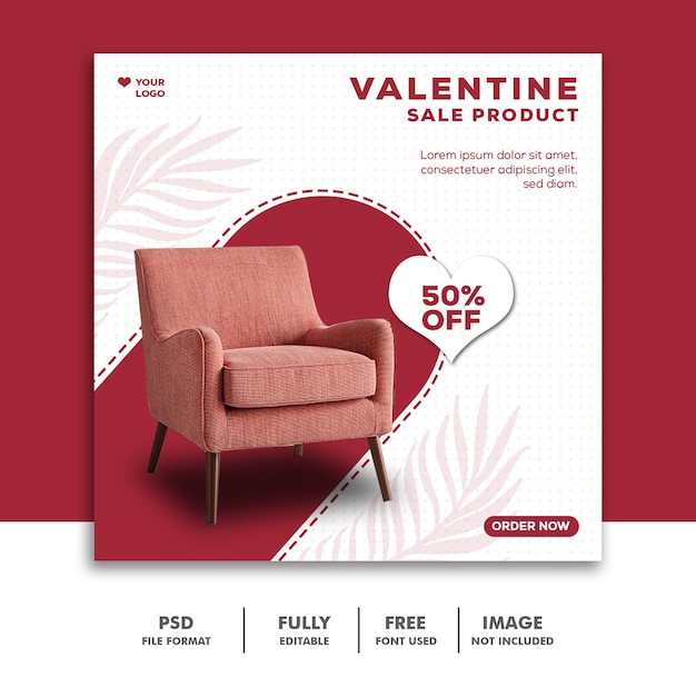 Valentine sale template instagram post valentine