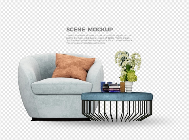 Sofa and table mockup design