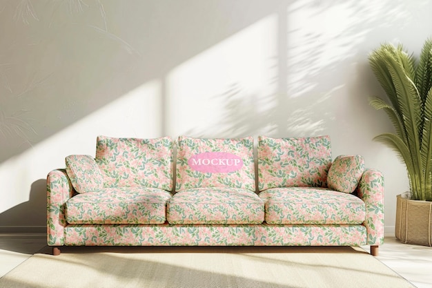 PSD sofa upholstery mockup design