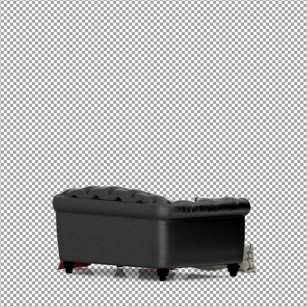 Sofa w renderowaniu 3d na białym tle