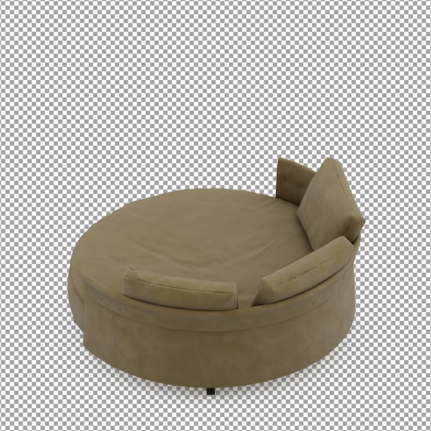 PSD sofa w renderowaniu 3d na białym tle