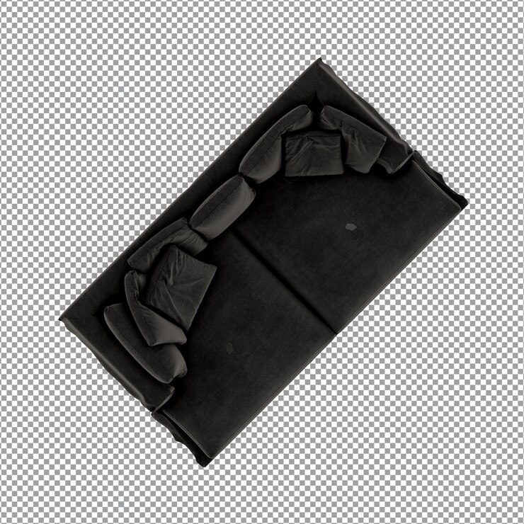PSD sofa w renderowaniu 3d na białym tle