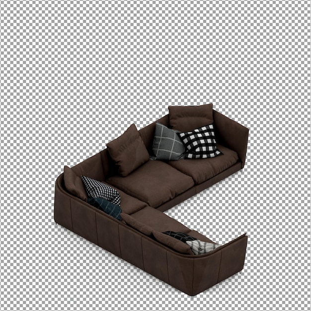 Sofa W Renderowaniu 3d Na Białym Tle