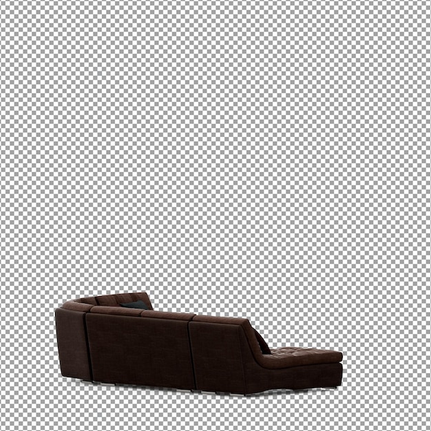 Sofa w renderowaniu 3d na białym tle