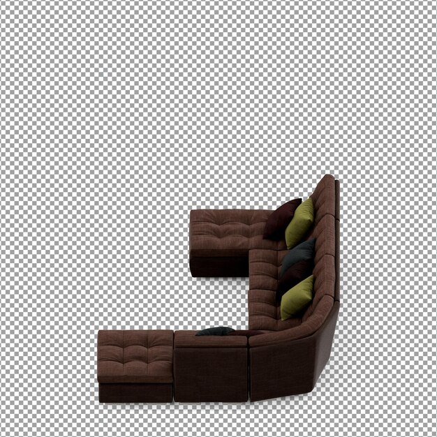 Sofa W Renderowaniu 3d Na Białym Tle