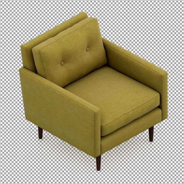 Sofa w renderowaniu 3d na białym tle