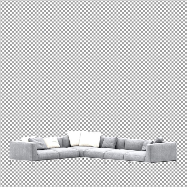 Sofa w renderowaniu 3d na białym tle