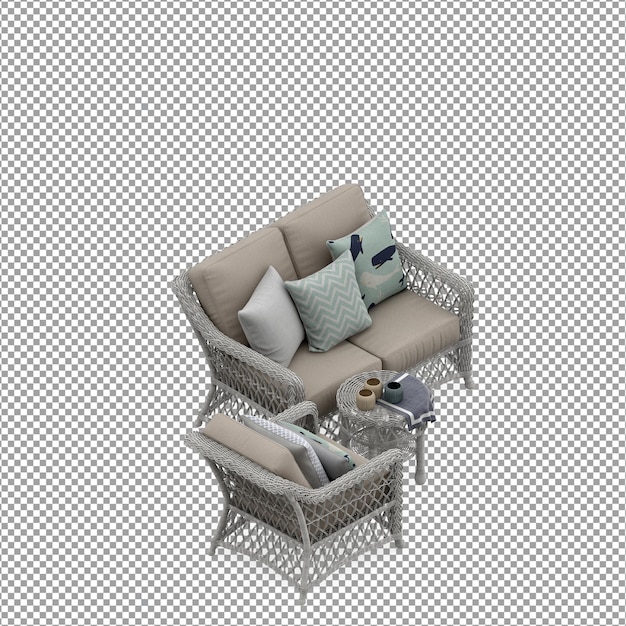 Sofa W Renderowaniu 3d Na Białym Tle