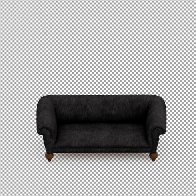 PSD sofa w renderowaniu 3d na białym tle