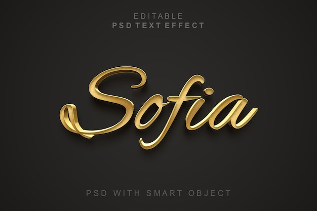 Sofia 3d text effect