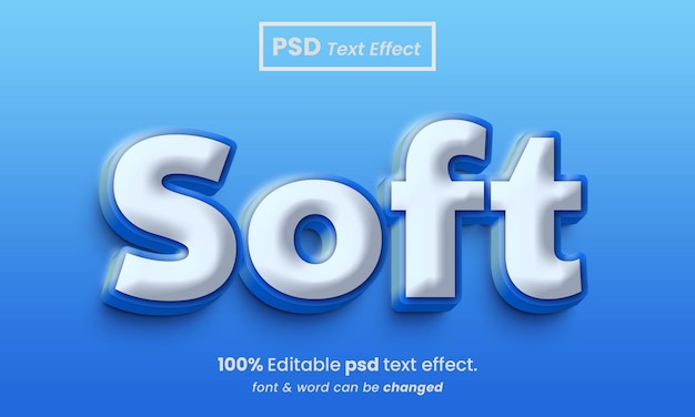 Soft 3d editable premium psd text effect