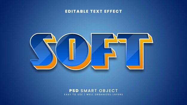 Soft 3d editable text effect template