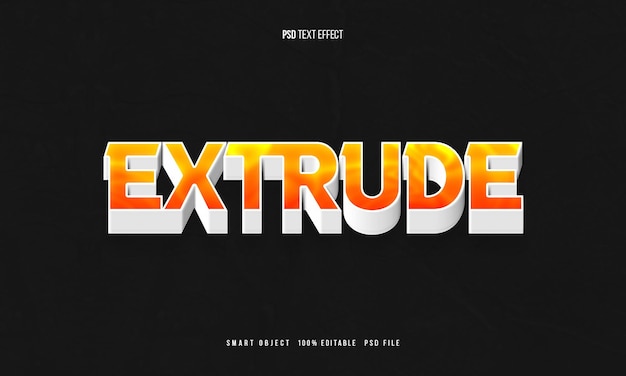 soft 3d extruded text effect