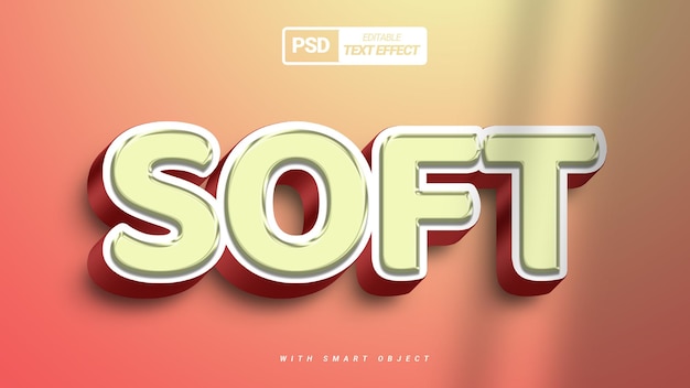 Soft 3d text effect editable template design