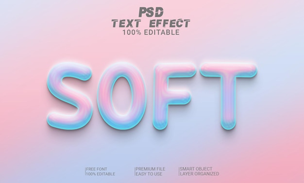 Soft 3D Text Effect PSD File