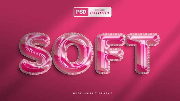 Soft balloon 3d text effect design