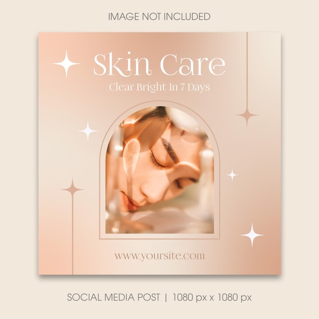 Soft beige skin care Instagram post template Pastel colors gradient banner for social media