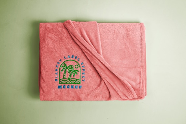 PSD soft blanket with embroidered logo mock-up