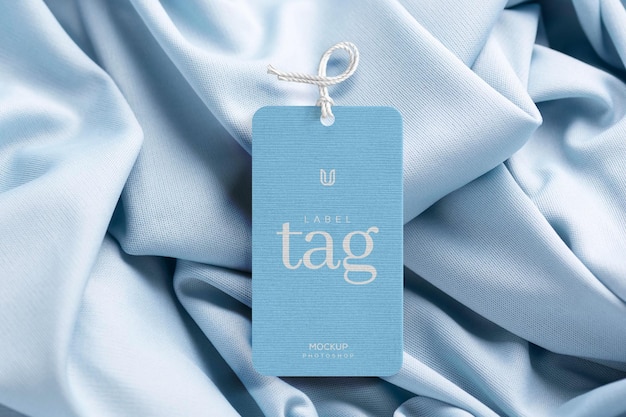 Soft Blue Tag Mockup Template Design PSD