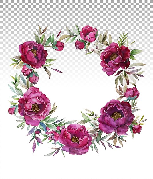 PSD pennellate morbide acquerello magenta peonia clipart