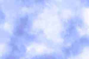 PSD 水彩のテクニックで背景に青い色の空の柔らかい雲