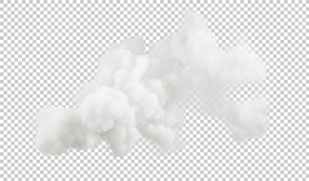 PSD 柔らかい雲 透明な背景 3dレンダリング