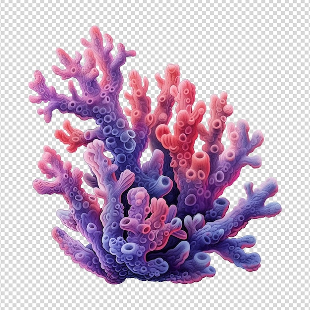 PSD corallo morbido isolato su bianco