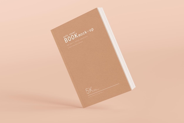 Soft cover book mockup scene