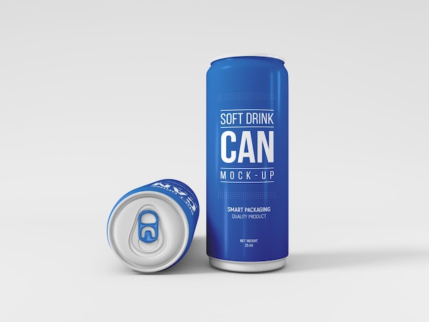 Soft drink can packaging mockup