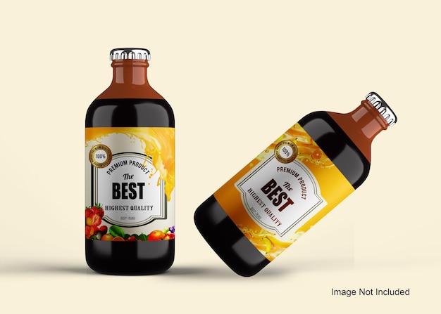 Soft drink glass beverage bottle mockup