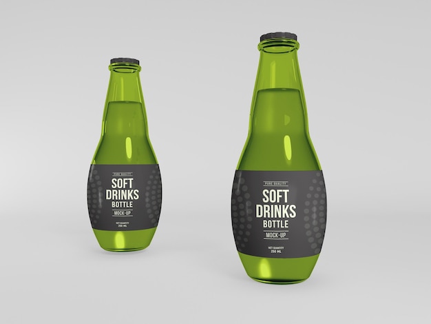 Soft drink glass bottle mockup