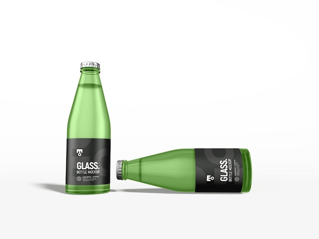 PSD soft drink glass bottle packaging mockup