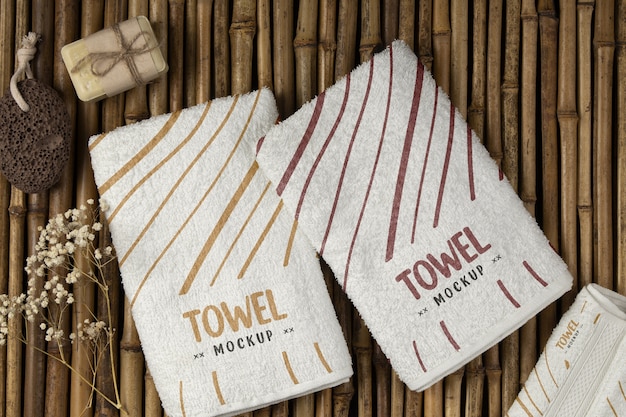 PSD soft fabric towel mock-up design