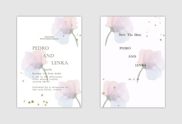 PSD soft floral wedding invitation psd