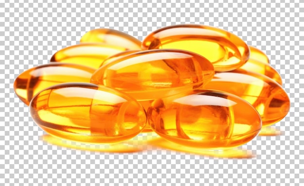 Soft gel capsules isolated on transparent background