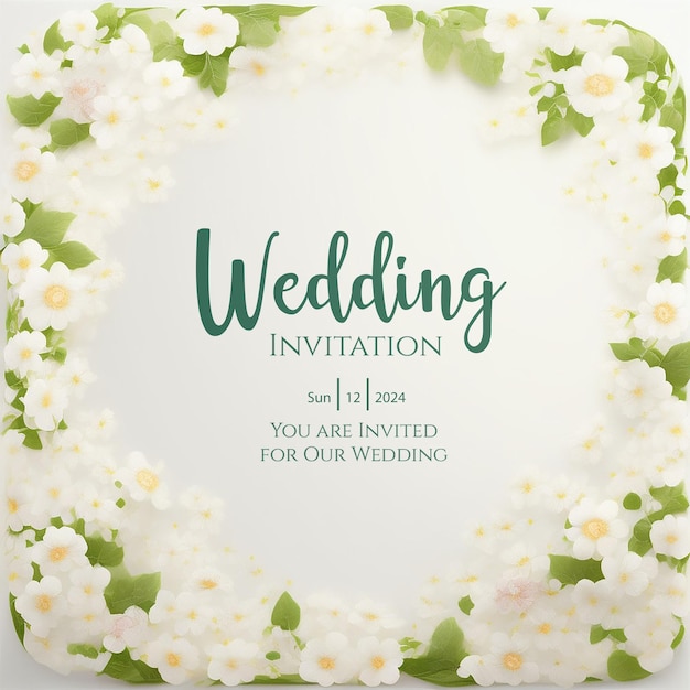 Soft Glow Floral Frame Wedding Invitation Template For Elegant Eventsoft Glow Floral Frame Wedding I