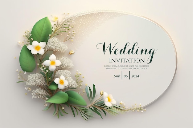 PSD soft glow floral frame wedding invitation template for elegant eventsoft glow floral frame wedding i